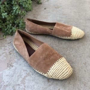 Tory Burch Arianne Suede Espadrille Slip On Flats
